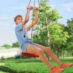 VEVOR Zipline Kit for Kids and Adult, 65 ft Zip Line Kits Up to 500 lb, Backyard Outdoor Quick Setup Zipline, Playground Entertainment with Zipline, Nylon Safety Harness, Seat, and Handlebar