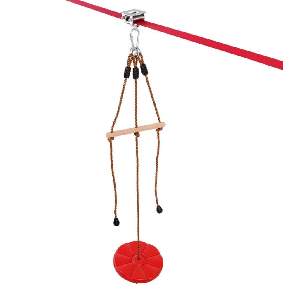 VEVOR Zipline Kit for Kids and Adult, 65 ft Zip Line Kits Up to 500 lb, Backyard Outdoor Quick Setup Zipline, Playground Entertainment with Zipline, Nylon Safety Harness, Seat, and Handlebar