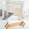 VEVOR Z Rack, Industrial Grade Z Base Garment Rack, Height Adjustable Rolling Z Garment Rack, Sturdy Steel Z Base Clothing Rack with Lockable Casters, for Home Clothing Store Display Orange (3 Sets)