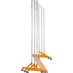 VEVOR Z Rack, Industrial Grade Z Base Garment Rack, Height Adjustable Rolling Z Garment Rack, Sturdy Steel Z Base Clothing Rack with Lockable Casters, for Home Clothing Store Display Orange (3 Sets)
