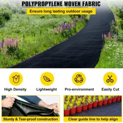 20 year 6x300 ft Heavy Duty PP Woven Weed Barrier Landscape Ground Cover 3.2Oz